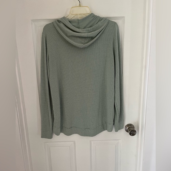 Weatherproof Vintage High/low Green Gingham Hoodie Top - Picture 2 of 6